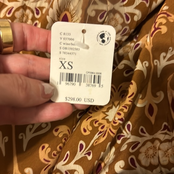 Free People Lady Lane Faux Fur Collar Jacket NWT sz XS 'Acai' - Picture 7 of 7